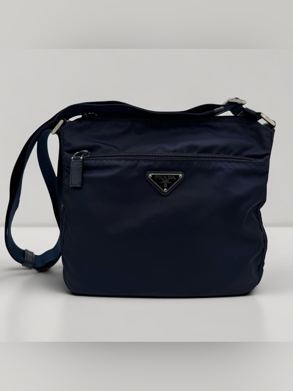 Prada Navy Tessuto  Nylon Crossbody Messenger Bag Adjustable